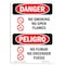 Signmission OSHA Sign, No Smoking No Open Flames Bilingual, 24in X 18in Rigid Plastic, 18" W, 24" L, Spanish OS-DS-P-1824-VS-1491 - alternate 1